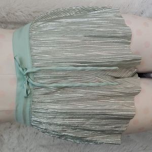 Victoria's secret mint and silver pleated shorts.